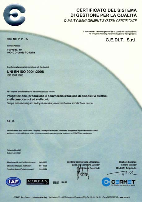 UNI EN ISO 9001: 2008