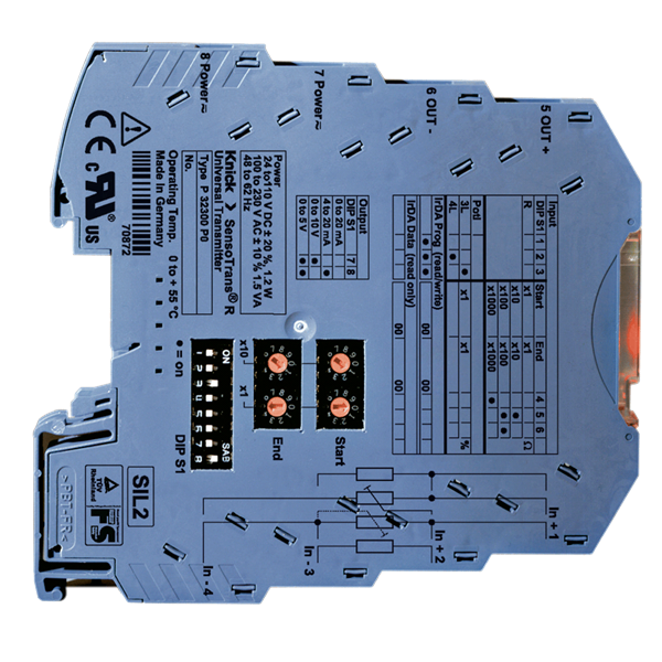 #2 Connettori Isolatore di segnale DC/DC Isolatore distributore 4-20mA 1 Ingresso 2 Uscita Tensione Convertitore di corrente Convertitore 